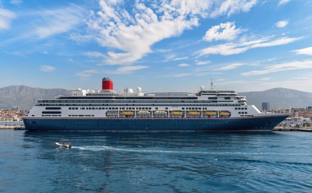 cruise ship docked in port